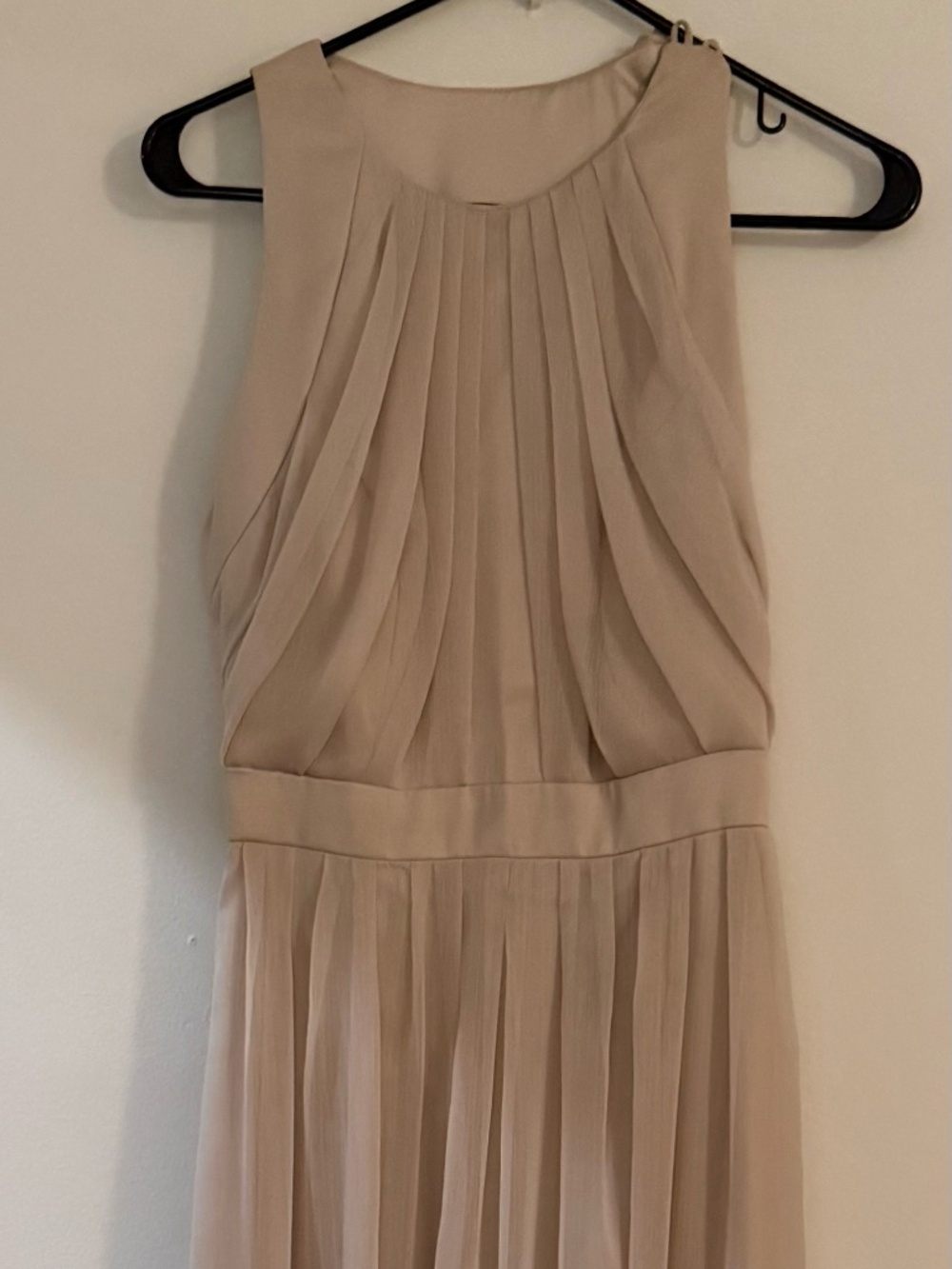 Lela Rose Bridesmaid Champagne Chiffon Maxi Dress – Size 6